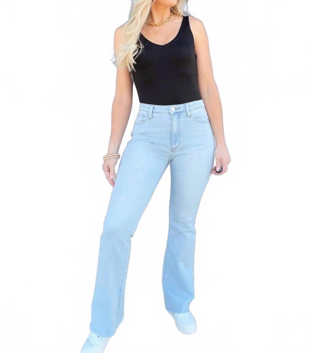 NEW L.T.J women's bella skinny flared jeans in light blue